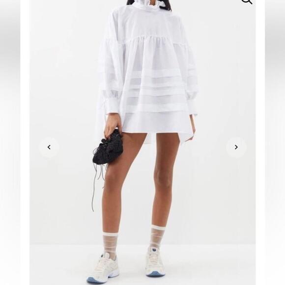 hilary macmillan LAYERED TURTLENECK TUNIC top size medium cotton poplin - Picture 1 of 11